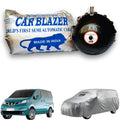 CarBlazer semi automatic portable waterproof full body car cover for family MPVs with secure elastic fitting, outdoor weather protection and long lasting vehicle care for Nissan Evalia all car models.