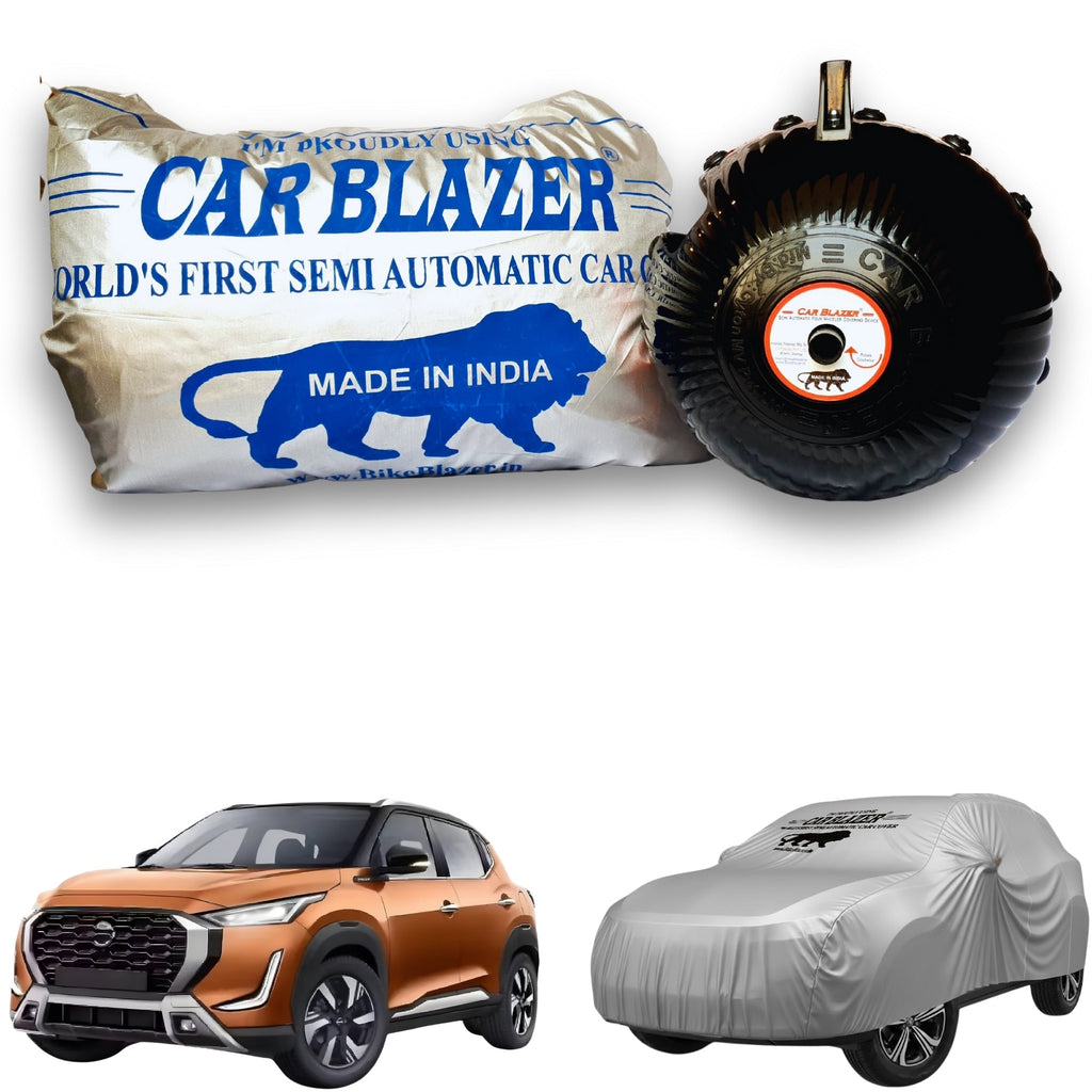 CarBlazer portable full body car cover providing dependable protection for compact SUV rays of Suns during daily outdoor, residential and roadside parking water, Dust & Wind resistant car coverfor  all car models.for Nissan Magnite all car models.