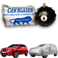 CarBlazer semi automatic portable full body car cover delivering waterproof, dust proof and UV rays of Sun safe protection for mid-size SUV rays of Suns parked outdoors for Nissan Terrano all car models.