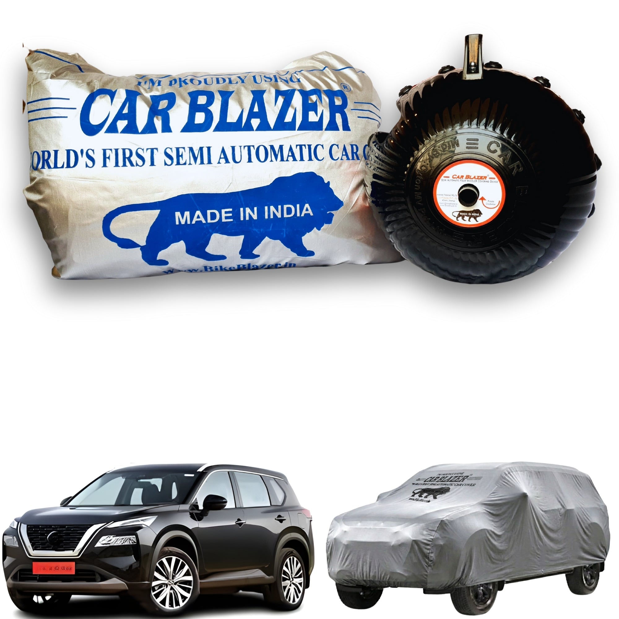 CarBlazer full body waterproof car cover helping protect full-size SUVs from dust accumulation, rainwater, bird droppings and prolonged sunlight exposure  Soft Scratproof, water, Dust & Wind resistant car coverfor Nissan X Trail all car models.
