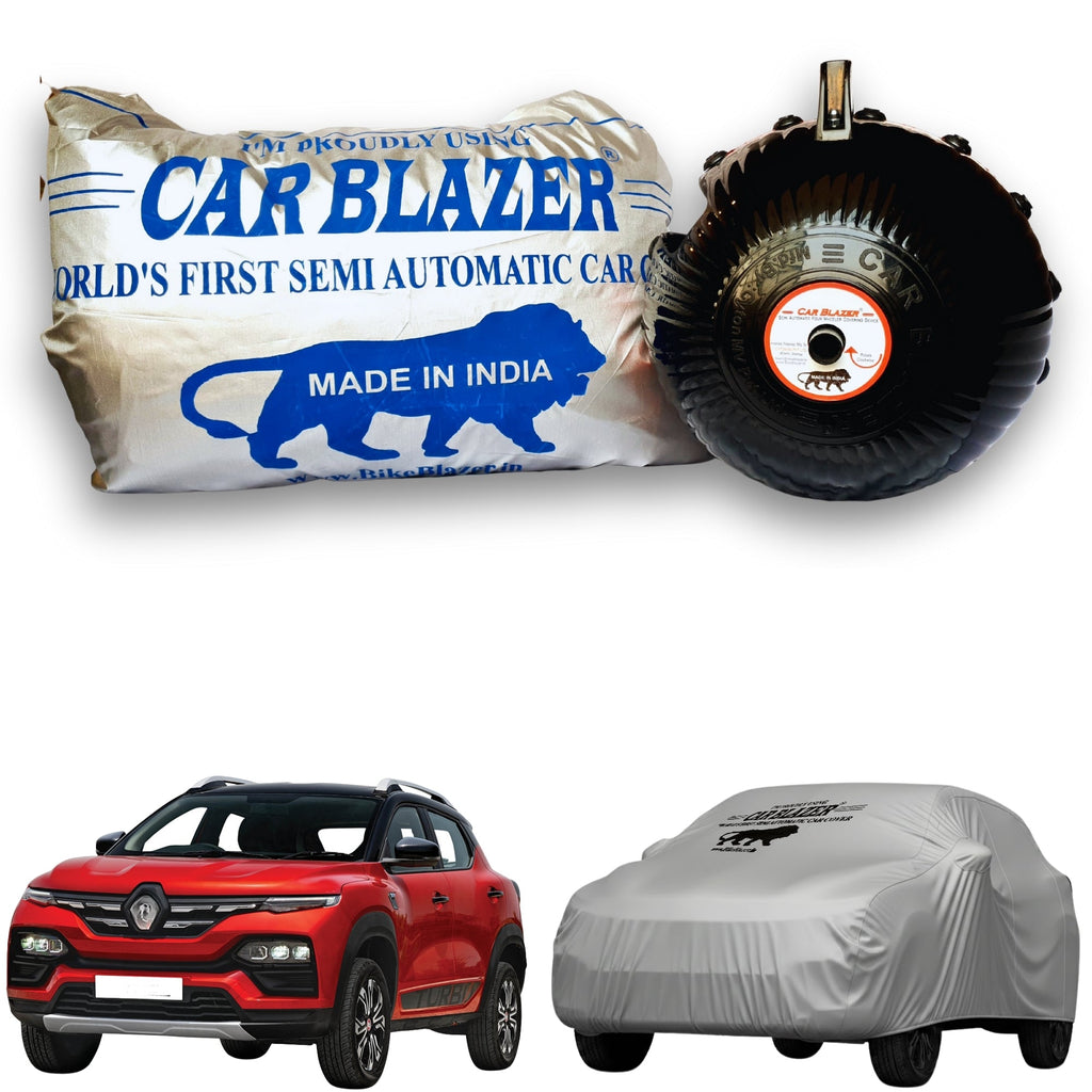 CarBlazer semi automatic portable full body waterproof car cover designed for compact SUV rays of Suns with dust proof, UV rays of Sun safe and tear resistant outdoor protection water, Dust & Wind resistant car coverfor  all car models.for Renault Kiger all car models.