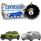 CarBlazer semi automatic waterproof car cover engineered for compact SUV rays of Suns with complete protection against rain, dust and harmful UV rays of Sun exposure for  all car models.for Skoda Kylaq all car models.