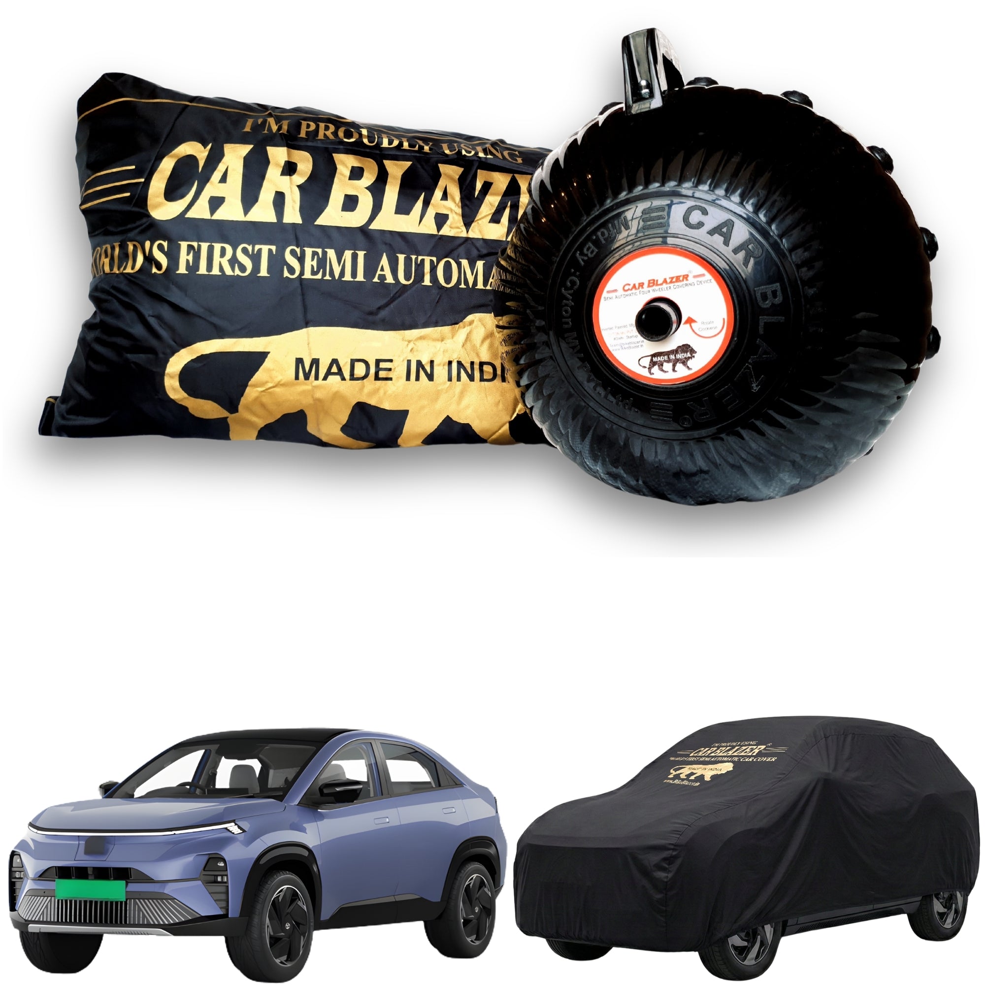 CarBlazer full body waterproof car cover helping protect compact SUV rays of Suns from dust accumulation, rainwater, bird droppings and prolonged sunlight exposure water, Dust & Wind resistant car coverfor Tata Curvv EV all car models.