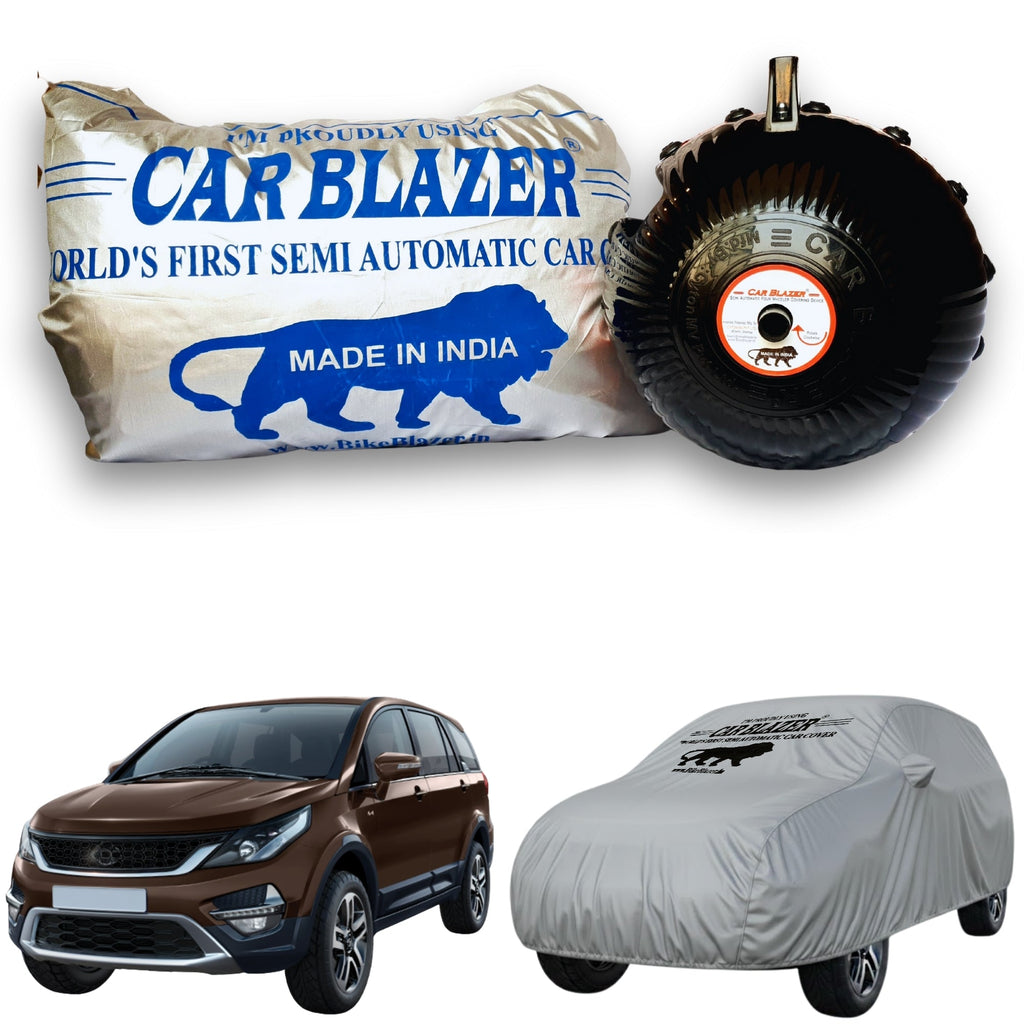 CarBlazer semi automatic waterproof car cover engineered for full-size SUVs with complete protection against rain, dust and harmful UV exposure  Soft Scratproof, water, Dust & Wind resistant car coverfor Tata Hexa all car models.