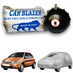 CarBlazer semi automatic portable car cover designed for compact hatchbacks used for everyday commuting with secure elastic fitting and weather protection & 100% Waterproof Car cover for Tata Indica all car models.