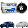 CarBlazer semi automatic portable waterproof car cover providing complete full body coverage for premium hatchbacks with all weather resistant protection, Storm proof Car cover for Toyota Glanza all car models.