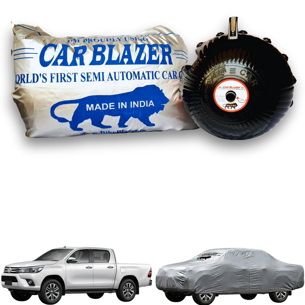 CarBlazer portable waterproof full body car cover protecting full-size SUVs during road trips, outdoor adventures and changing weather conditions  Soft Scratproof, water, Dust & Wind resistant car coverfor Toyota Hilux all car models.