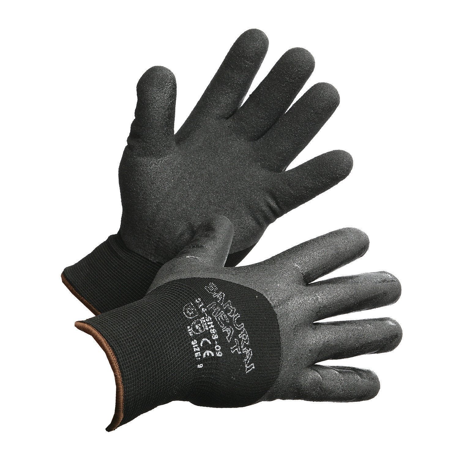 Rider wearing heavy duty motorcycle riding gloves while holding bike handlebar