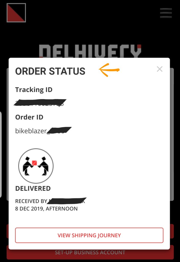 4th Image Delhivery Tracking see Order Status