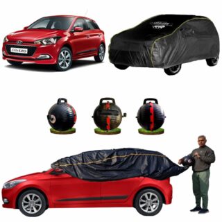 CARBLAZER Portable & Semi-Automatic Full Body Car Covers, Heavy Duty Device, 100% Dust & WATER PROOF, Anti-Theft & Scratch Proof Covers, custom fit for Hyundai i20 elite