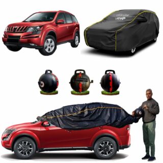 CARBLAZER Portable & Semi-Automatic Full Body Car Covers, Heavy Duty Device, 100% Dust & WATER PROOF, Anti-Theft & Scratch Proof Covers, custom fit for Mahindra XUV 500