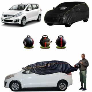 CARBLAZER Portable & Semi-Automatic Full Body Car Covers, Heavy Duty Device, 100% Dust & WATER PROOF, Anti-Theft & Scratch Proof Covers, custom fit for Maruti Suzuki Ertiga