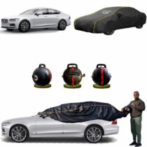 CARBLAZER Portable & Semi-Automatic Full Body Car Covers, Heavy Duty Device, 100% Dust & WATER PROOF, Anti-Theft & Scratch Proof Covers, custom fit for Volvo S90