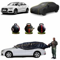 CARBLAZER Portable & Semi-Automatic Full Body Car Covers, Heavy Duty Device, 100% Dust & WATER PROOF, Anti-Theft & Scratch Proof Covers, custom fit for Audi A3