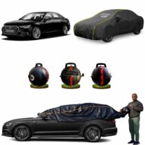 CARBLAZER Portable & Semi-Automatic Full Body Car Covers, Heavy Duty Device, 100% Dust & WATER PROOF, Anti-Theft & Scratch Proof Covers, custom fit for Audi A6