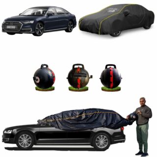 CARBLAZER Portable & Semi-Automatic Full Body Car Covers, Heavy Duty Device, 100% Dust & WATER PROOF, Anti-Theft & Scratch Proof Covers, custom fit for Audi A8L
