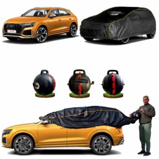 CARBLAZER, Portable & Semi-Automatic Full Body Car Covers for Audi RS Q8, 100% Dust & WATERPROOF, Anti-Theft & Scratch Proof Covers, outdoor