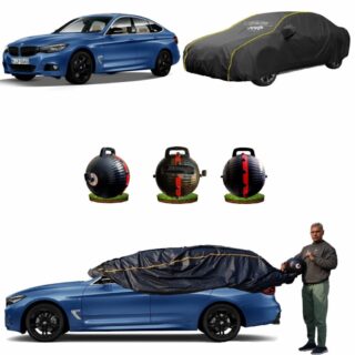 CARBLAZER Portable & Semi-Automatic Full Body Car Covers, Heavy Duty Device, 100% Dust & WATER PROOF, Anti-Theft & Scratch Proof Covers, custom fit for BMW GT