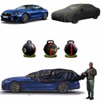 CARBLAZER Portable & Semi-Automatic Full Body Car Covers, Heavy Duty Device, 100% Dust & WATER PROOF, Anti-Theft & Scratch Proof Covers, custom fit for BMW M8