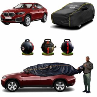 CARBLAZER Portable & Semi-Automatic Full Body Car Covers, Heavy Duty Device, 100% Dust & WATER PROOF, Anti-Theft & Scratch Proof Covers, custom fit for BMW X6