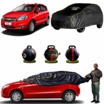 CARBLAZER Portable & Semi-Automatic Full Body Car Covers, Heavy Duty Device, 100% Dust & WATER PROOF, Anti-Theft & Scratch Proof Covers, custom fit for Chevrolet Sail hatchback