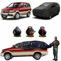 CARBLAZER Portable & Semi-Automatic Full Body Car Covers, Heavy Duty Device, 100% Dust & WATER PROOF, Anti-Theft & Scratch Proof Covers, custom fit for Chevrolet Tavera