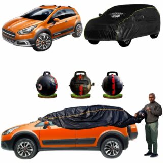 CARBLAZER Portable & Semi-Automatic Full Body Car Covers, Heavy Duty Device, 100% Dust & WATER PROOF, Anti-Theft & Scratch Proof Covers, custom fit for Fiat Avventura