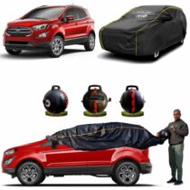 CARBLAZER Portable & Semi-Automatic Full Body Car Covers, Heavy Duty Device, 100% Dust & WATER PROOF, Anti-Theft & Scratch Proof Covers, custom fit for Ford Ecosport