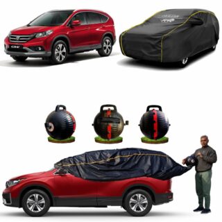 CARBLAZER Portable & Semi-Automatic Full Body Car Covers, Heavy Duty Device, 100% Dust & WATER PROOF, Anti-Theft & Scratch Proof Covers, custom fit for Honda CR V
