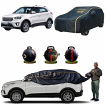 CARBLAZER Portable & Semi-Automatic Full Body Car Covers, Heavy Duty Device, 100% Dust & WATER PROOF, Anti-Theft & Scratch Proof Covers, custom fit for Hyundai Creta