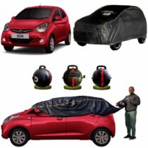CARBLAZER Portable & Semi-Automatic Full Body Car Covers, Heavy Duty Device, 100% Dust & WATER PROOF, Anti-Theft & Scratch Proof Covers, custom fit for Hyundai EON
