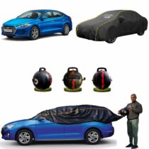 CARBLAZER Portable & Semi-Automatic Full Body Car Covers, Heavy Duty Device, 100% Dust & WATER PROOF, Anti-Theft & Scratch Proof Covers, custom fit for Hyundai Elantra