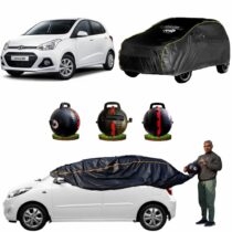 CARBLAZER Portable & Semi-Automatic Full Body Car Covers, Heavy Duty Device, 100% Dust & WATER PROOF, Anti-Theft & Scratch Proof Covers, custom fit for Hyundai Grand i10