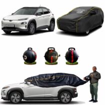 CARBLAZER Portable & Semi-Automatic Full Body Car Covers, Heavy Duty Device, 100% Dust & WATER PROOF, Anti-Theft & Scratch Proof Covers, custom fit for Hyundai Kona