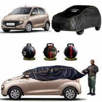 CARBLAZER Portable & Semi-Automatic Full Body Car Covers, Heavy Duty Device, 100% Dust & WATER PROOF, Anti-Theft & Scratch Proof Covers, custom fit for Hyundai Santro
