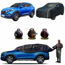 CARBLAZER Portable & Semi-Automatic Full Body Car Covers, Heavy Duty Device, 100% Dust & WATER PROOF, Anti-Theft & Scratch Proof Covers, custom fit for Hyundai Tucson