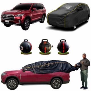 CARBLAZER Portable & Semi-Automatic Full Body Car Covers, Heavy Duty Device, 100% Dust & WATER PROOF, Anti-Theft & Scratch Proof Covers, custom fit for MG Gloster