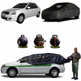 CARBLAZER Portable & Semi-Automatic Full Body Car Covers, Heavy Duty Device, 100% Dust & WATER PROOF, Anti-Theft & Scratch Proof Covers, custom fit for Mahindra Verito