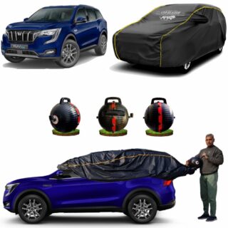 CARBLAZER Portable & Semi-Automatic Full Body Car Covers, Heavy Duty Device, 100% Dust & WATER PROOF, Anti-Theft & Scratch Proof Covers, custom fit for Mahindra XUV 700