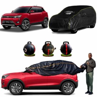 CARBLAZER Portable & Semi-Automatic Full Body Car Covers, Heavy Duty Device, 100% Dust & WATER PROOF, Anti-Theft & Scratch Proof Covers, custom fit for Mahindra XUV300