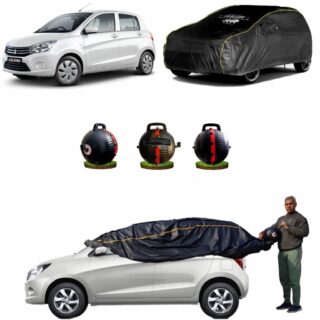 CARBLAZER Portable & Semi-Automatic Full Body Car Covers, Heavy Duty Device, 100% Dust & WATER PROOF, Anti-Theft & Scratch Proof Covers, custom fit for Maruti Suzuki Celerio
