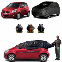 CARBLAZER Portable & Semi-Automatic Full Body Car Covers, Heavy Duty Device, 100% Dust & WATER PROOF, Anti-Theft & Scratch Proof Covers, custom fit for Maruti Suzuki Ritz