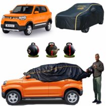 CARBLAZER Portable & Semi-Automatic Full Body Car Covers, Heavy Duty Device, 100% Dust & WATER PROOF, Anti-Theft & Scratch Proof Covers, custom fit for Maruti Suzuki Spresso
