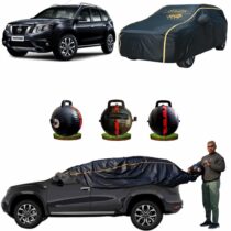 CARBLAZER Portable & Semi-Automatic Full Body Car Covers, Heavy Duty Device, 100% Dust & WATER PROOF, Anti-Theft & Scratch Proof Covers, custom fit for Nissan Terrano