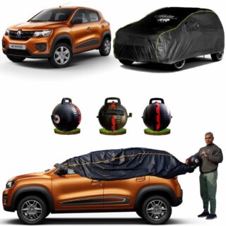 CARBLAZER Portable & Semi-Automatic Full Body Car Covers, Heavy Duty Device, 100% Dust & WATER PROOF, Anti-Theft & Scratch Proof Covers, custom fit for Renault Kwid