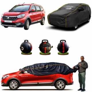 CARBLAZER Portable & Semi-Automatic Full Body Car Covers, Heavy Duty Device, 100% Dust & WATER PROOF, Anti-Theft & Scratch Proof Covers, custom fit for Renault Lodgy