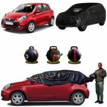 CARBLAZER Portable & Semi-Automatic Full Body Car Covers, Heavy Duty Device, 100% Dust & WATER PROOF, Anti-Theft & Scratch Proof Covers, custom fit for Renault Pulse