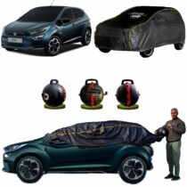 CARBLAZER Portable & Semi-Automatic Full Body Car Covers, Heavy Duty Device, 100% Dust & WATER PROOF, Anti-Theft & Scratch Proof Covers, custom fit for Tata Altroz EV