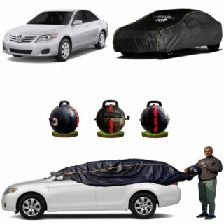 CARBLAZER Portable & Semi-Automatic Full Body Car Covers, Heavy Duty Device, 100% Dust & WATER PROOF, Anti-Theft & Scratch Proof Covers, custom fit for Toyota Camry old model