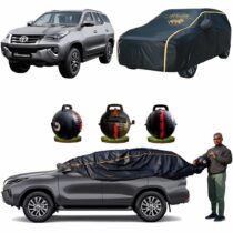 CARBLAZER Portable & Semi-Automatic Full Body Car Covers, Heavy Duty Device, 100% Dust & WATER PROOF, Anti-Theft & Scratch Proof Covers, custom fit for Toyota Fortuner